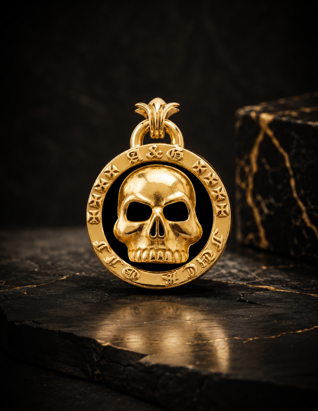 A&G【時価・受注】18k MEDAL PENDANT TOP/SKULL