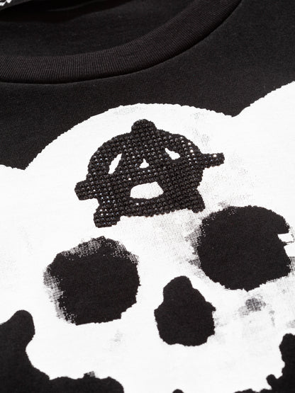 ANARCHY 7 SKULL  FULL CRYSTAL TEE/BLACK【３営業日発送】