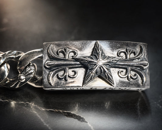 A&amp;G STAR FLORAL ID BRACELET/DIAMOND [Ships in 3 business days]