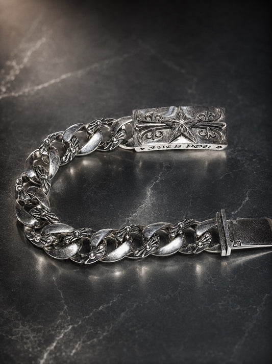 A&amp;G STAR FLORAL ID BRACELET/DIAMOND [Ships in 3 business days]