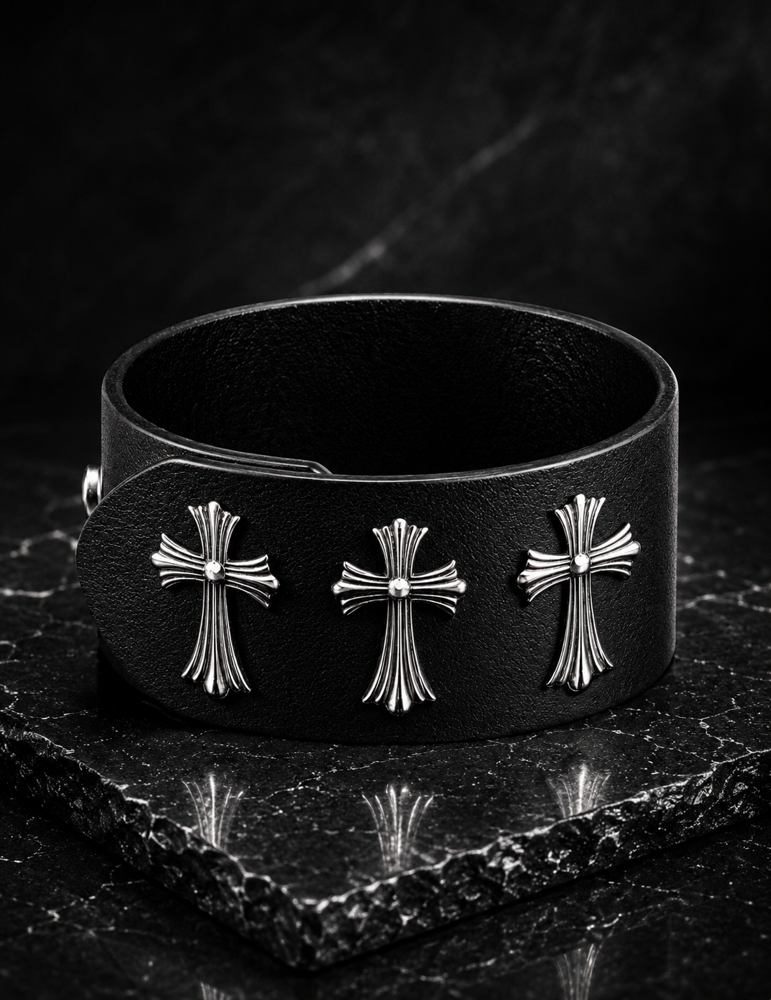 A&G【受注】LEATHER BRACELET /3CROSS