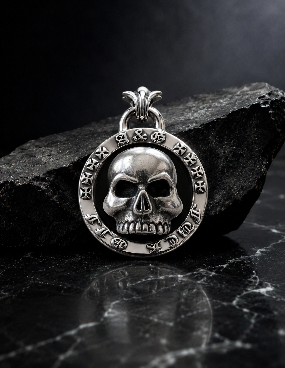 A&G【受注】MEDAL PENDANT TOP/SKULL