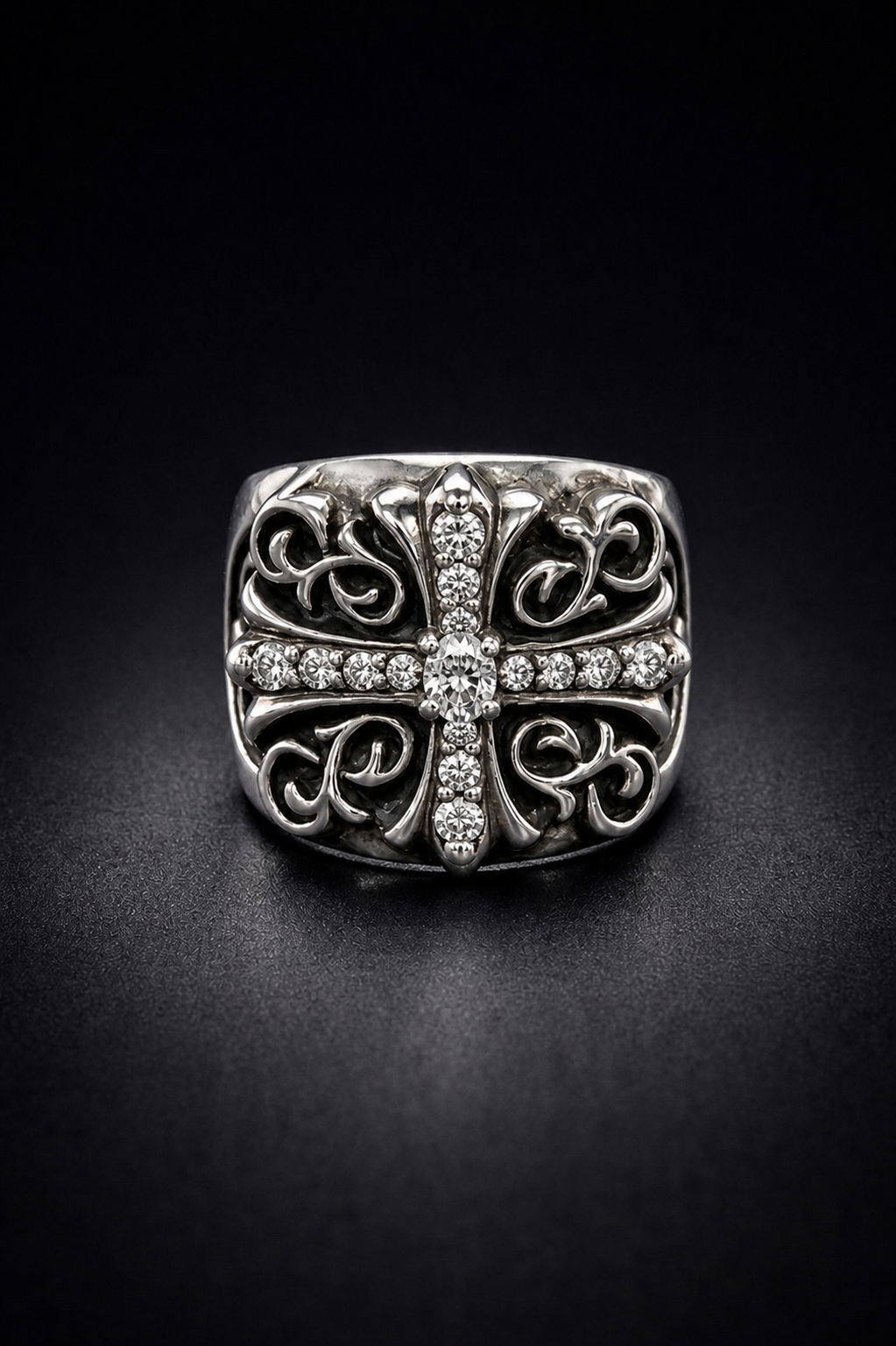 A&G【受注】FLORAL CROSS RING[LAB DIAMOND]