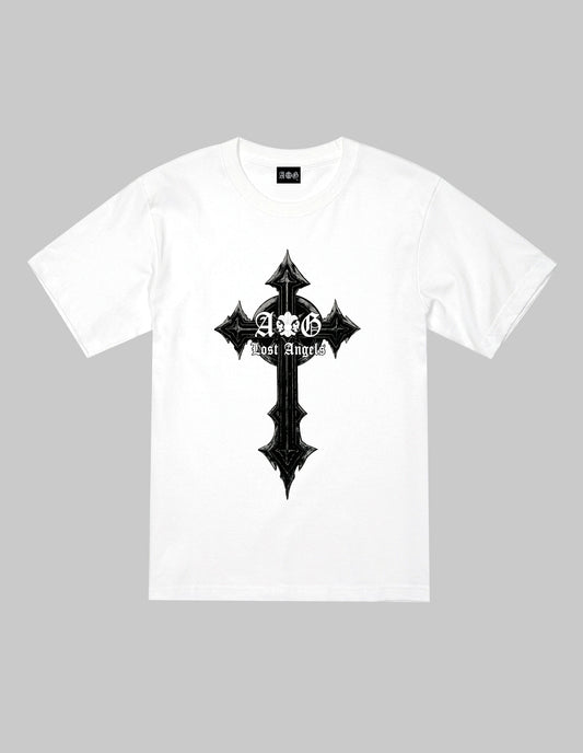 【受注特典20%オフ】A&G2025SS新作・GOTHIC-CROSS/TEE/WHITE