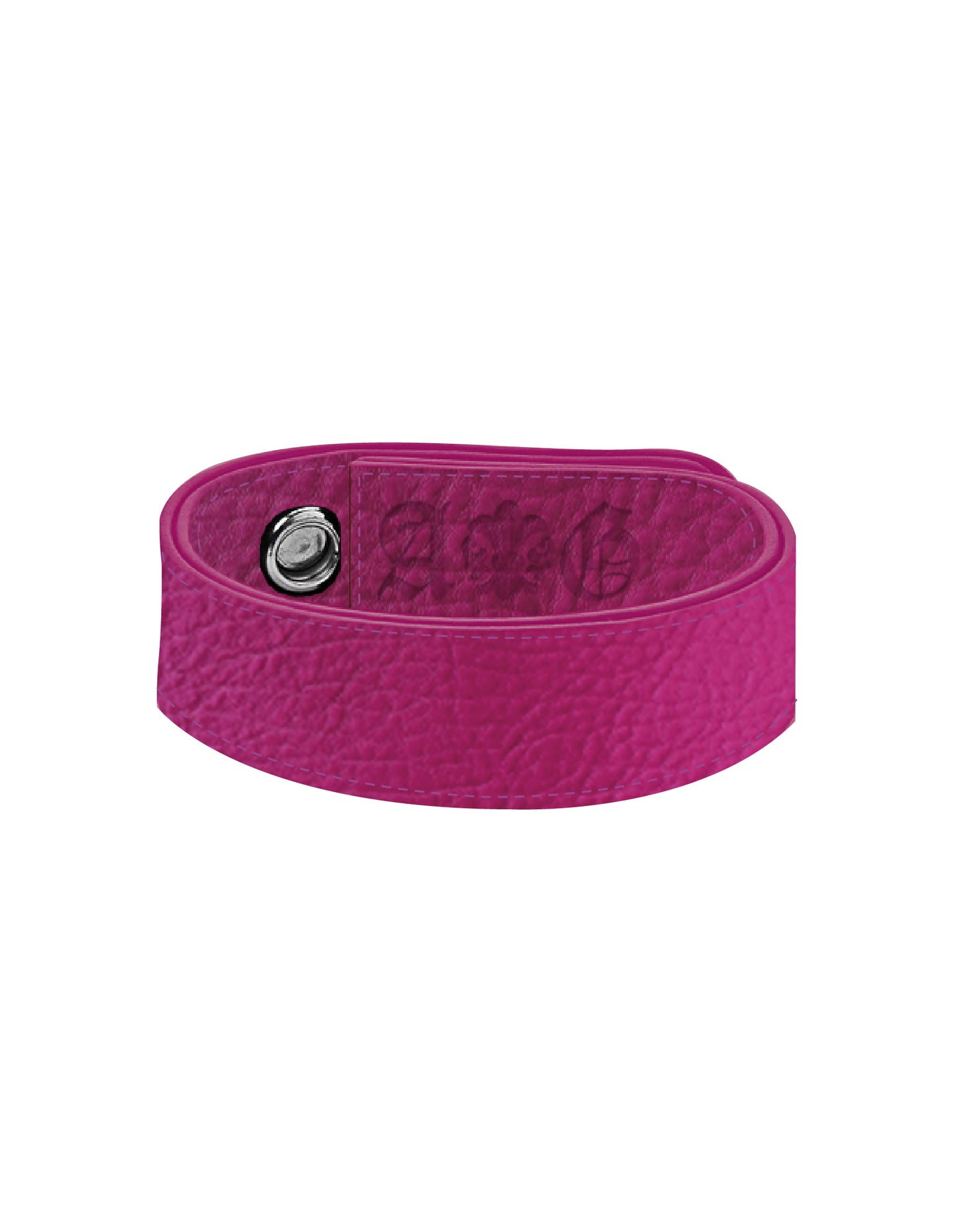 SILVER BUTTON LEATHER BRACELET/PINK【３営業日発送】