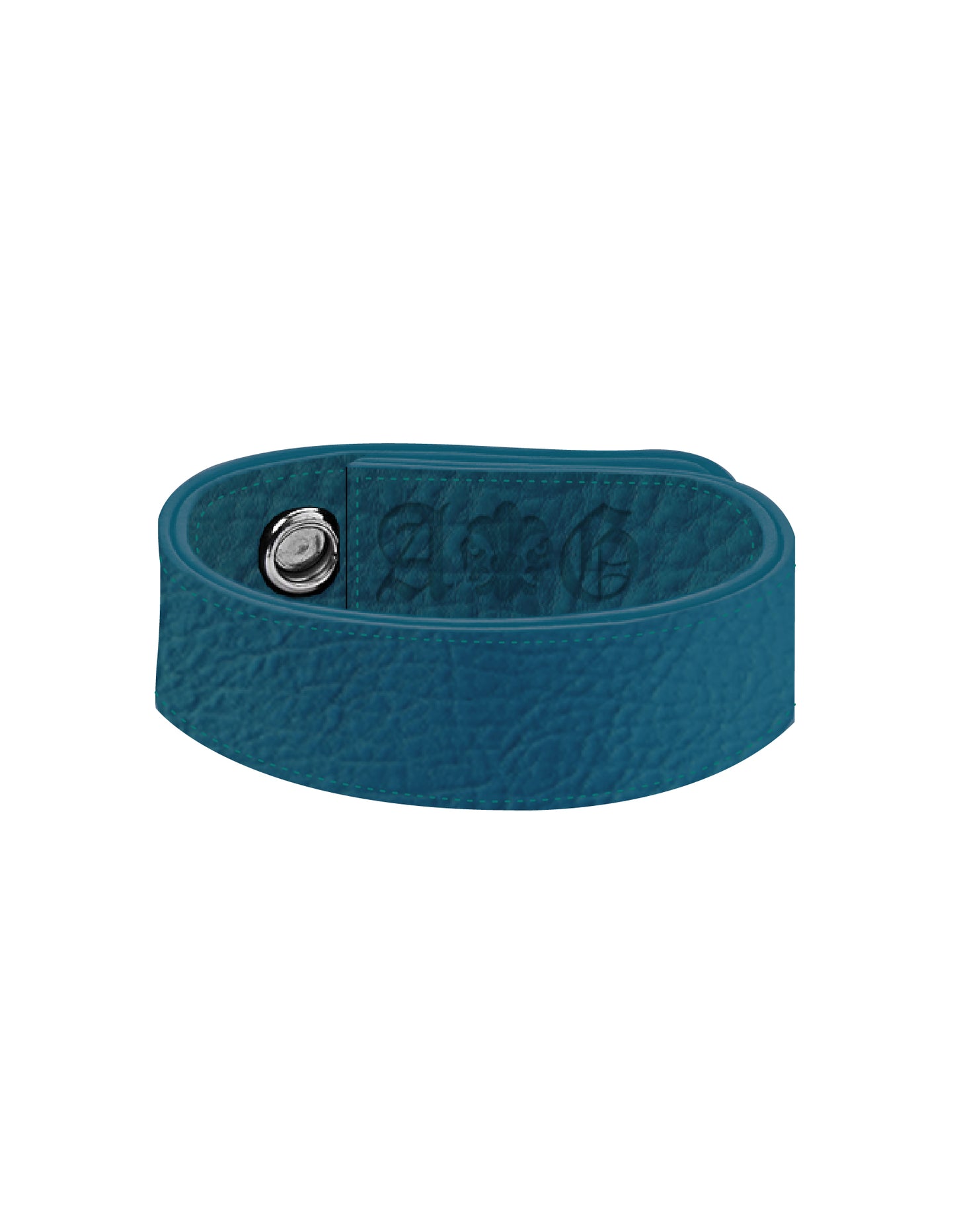 SILVER BUTTON LEATHER BRACELET/TURQUOISE 【３営業日発送】