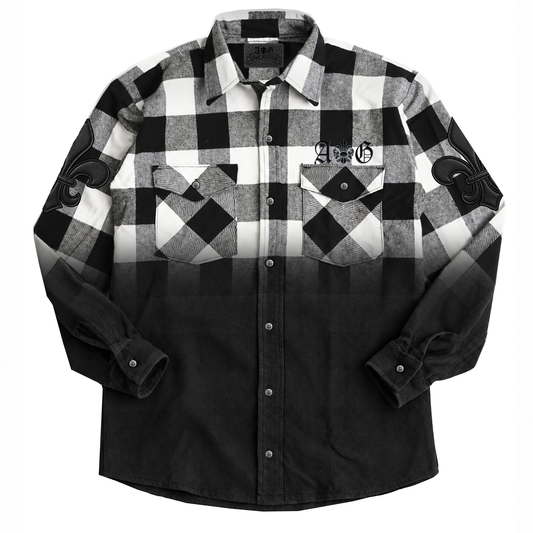 A&G【受注・限定】 HALF BLACK FLANNEL SHIRT FDL/BLACK&WHITE