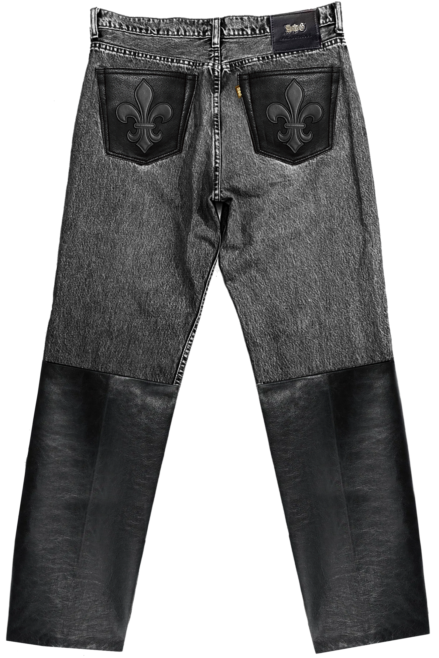 A&G【受注】BLACK DENIM HALF LEATHER CUSTOM