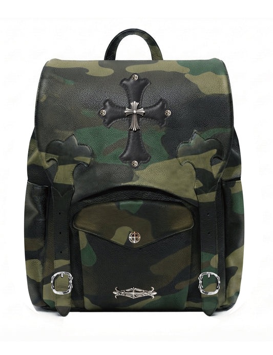 A&G【受注】 CAMO Leather BACK PACK CROSS45