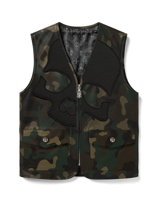 A&G【受注】SKULL CAMO LEATHER  VEST