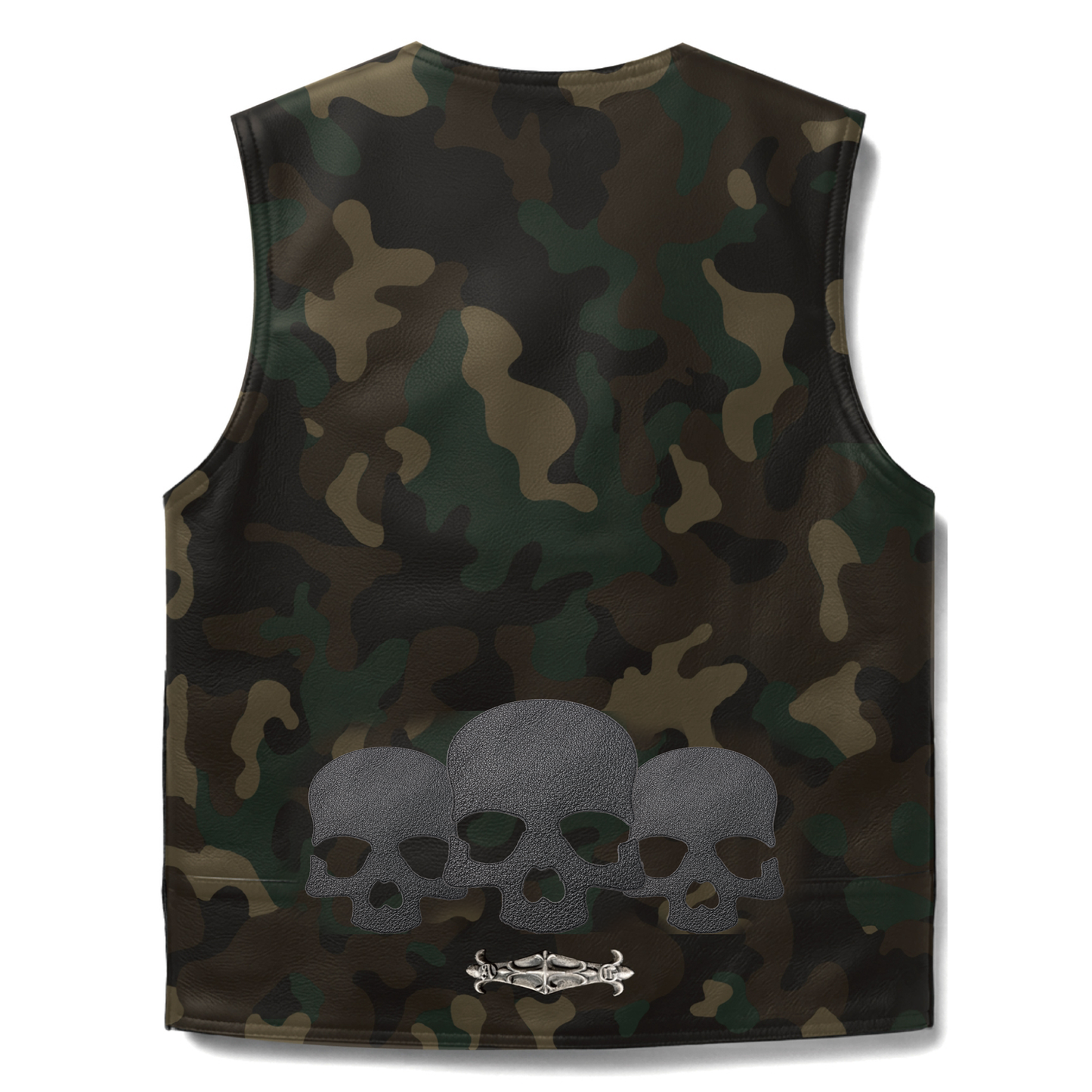 A&G【受注】SKULL CAMO LEATHER  VEST