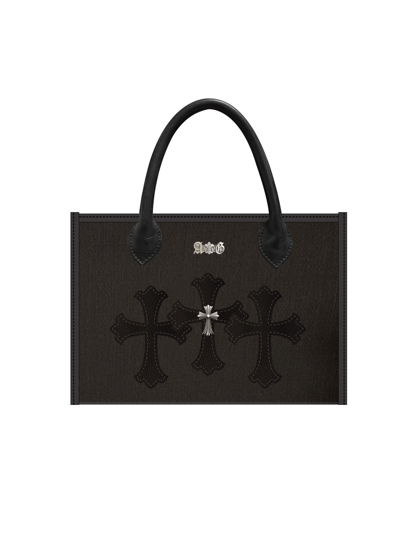 A&G【受注】BLACK DENIM  SQUARE TOTE BAG(M)