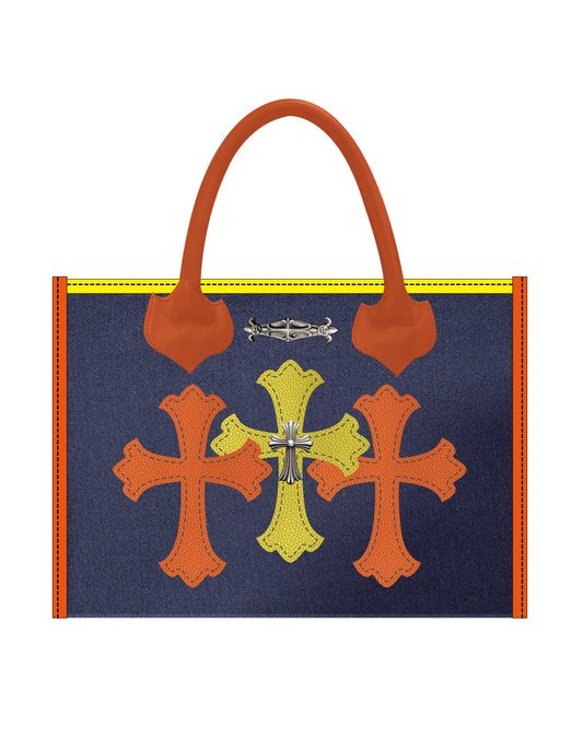A&G【受注】DENIM  SQUARE TOTE BAG(L)
