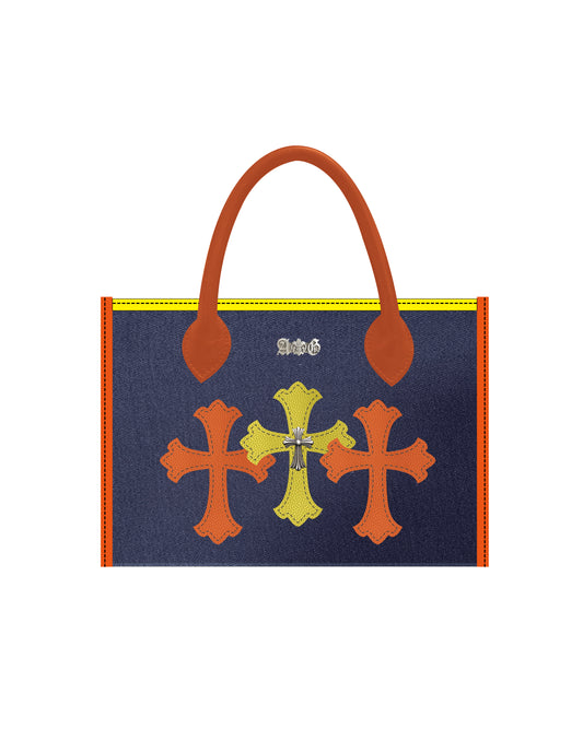 A&G【受注】DENIM  SQUARE TOTE BAG(M)