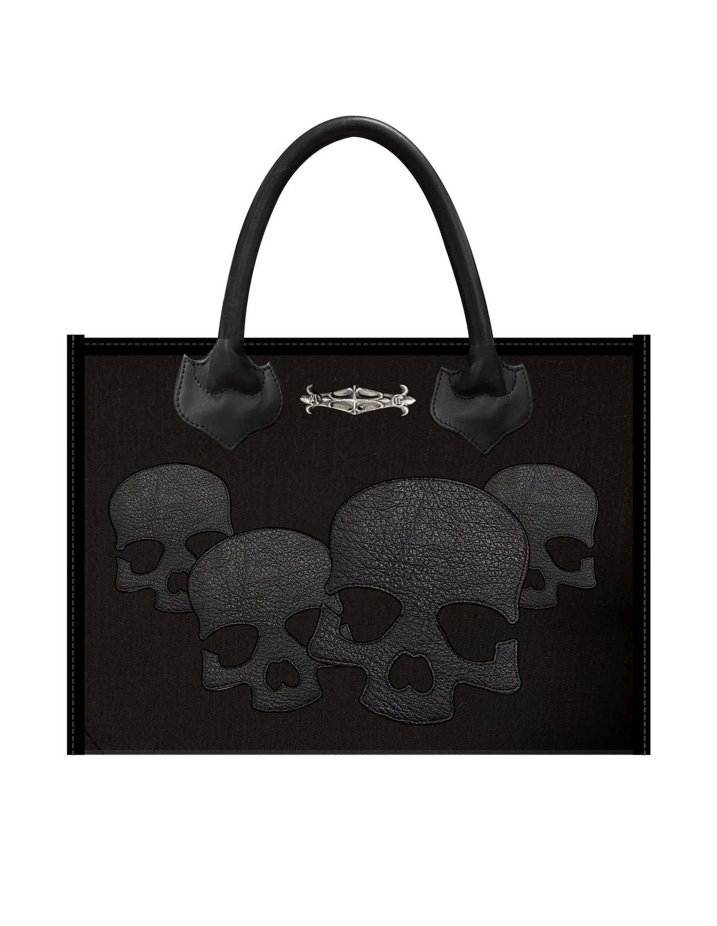 A&G【受注】SKULL LEATHER SQUARE TOTE BAG(M)