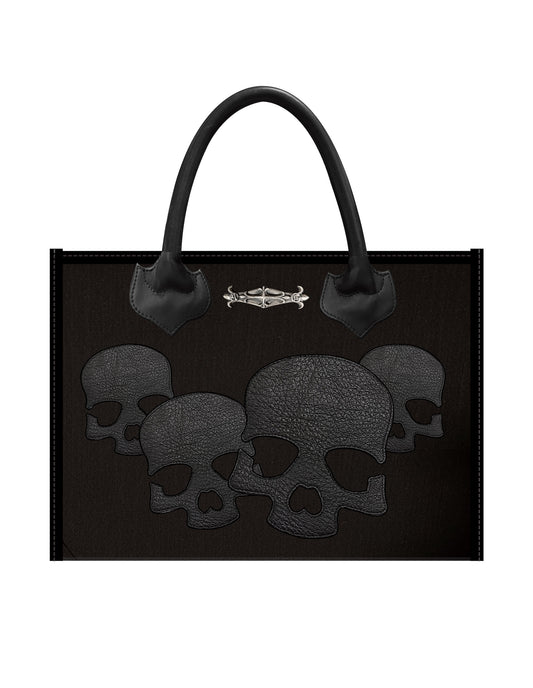 A&G【受注】SKULL LEATHER SQUARE TOTE BAG(M)