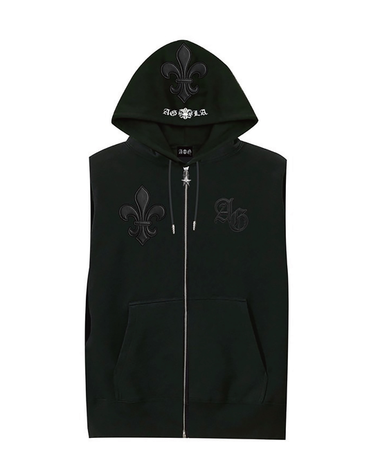 A&G【受注】NO SLEEVE HOODIE BLACK/FDL