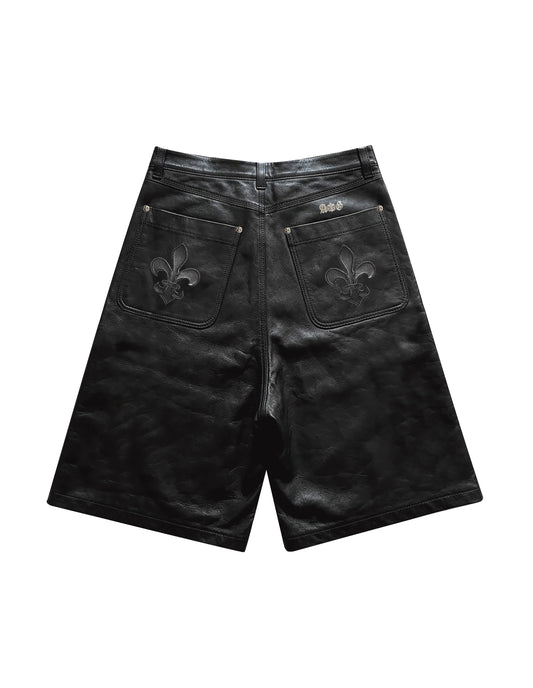 A&G【受注】 LEATHER SHORTS/FDL/BK