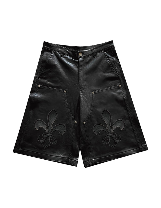 A&G【受注】 LEATHER SHORTS/FDL/BK
