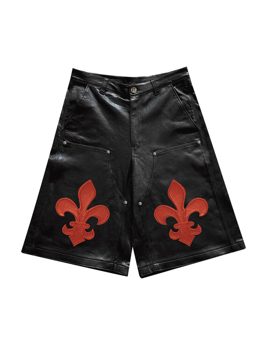 A&G【受注】 LEATHER SHORTS/FDL/RED