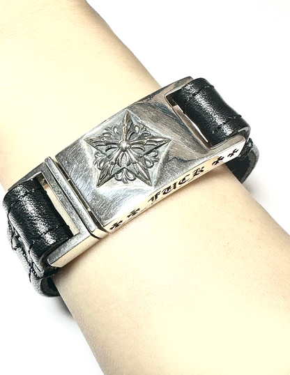 STAR ID LEATHER BRACELET [Ships in 3 business days]