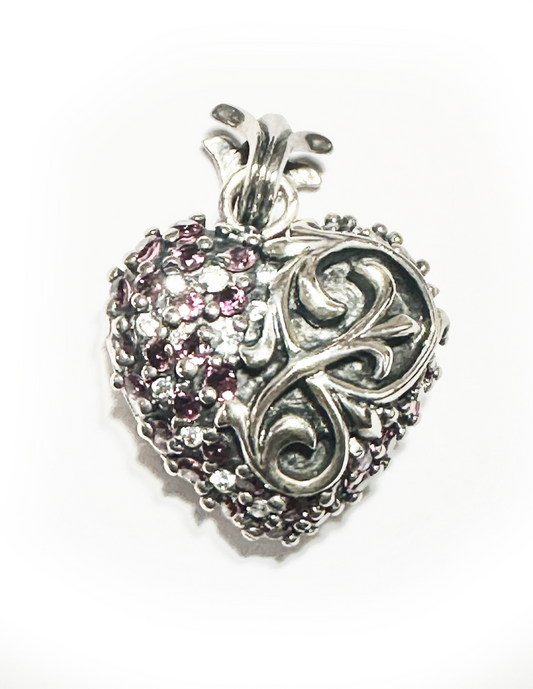 【xmas対象商品30%オフ】HEART COLOR STONE HEART LOCKET PENDANT