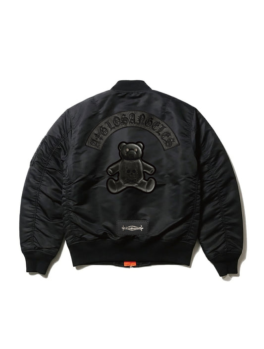 A&G【受注・限定各サイズ3着】MA1 LEATHER PATCH CUSTOM/BEAR/BLACK