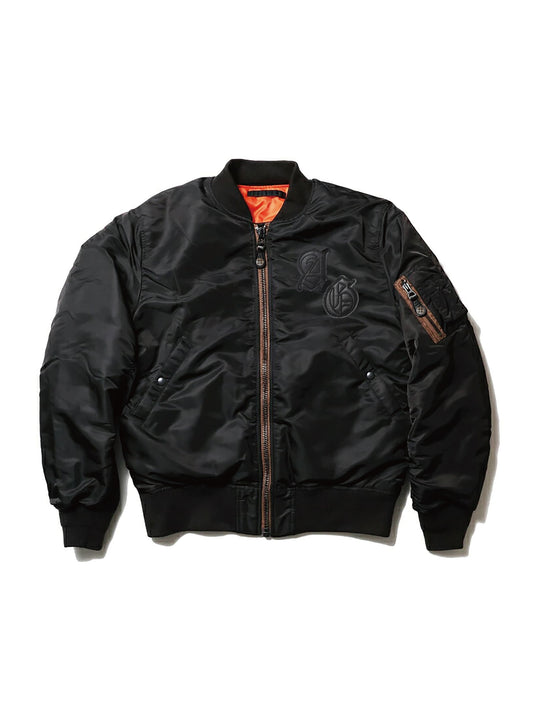 A&G【受注・限定各サイズ3着】MA1 LEATHER PATCH CUSTOM/CROSS/BLACK