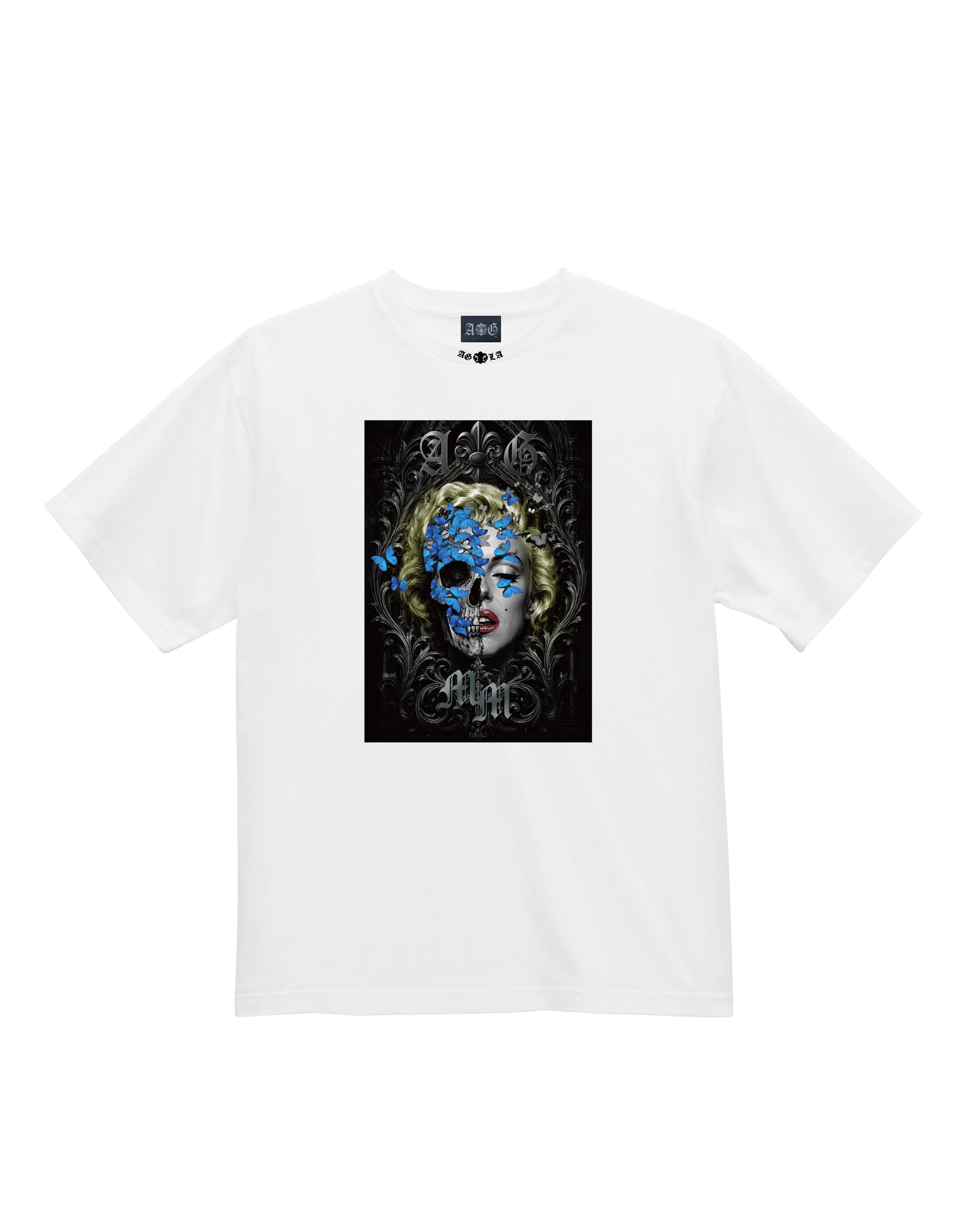 A&G【受注】MARILYN SKULL CRYSTAL  TEE/WH