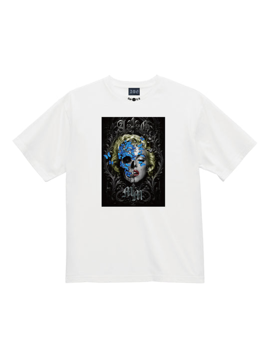 A&G【受注】MARILYN SKULL CRYSTAL  TEE/WH