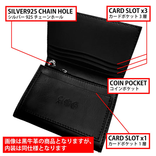 A&amp;G [Pre-order] Leather Mini Wallet Multicolor Black