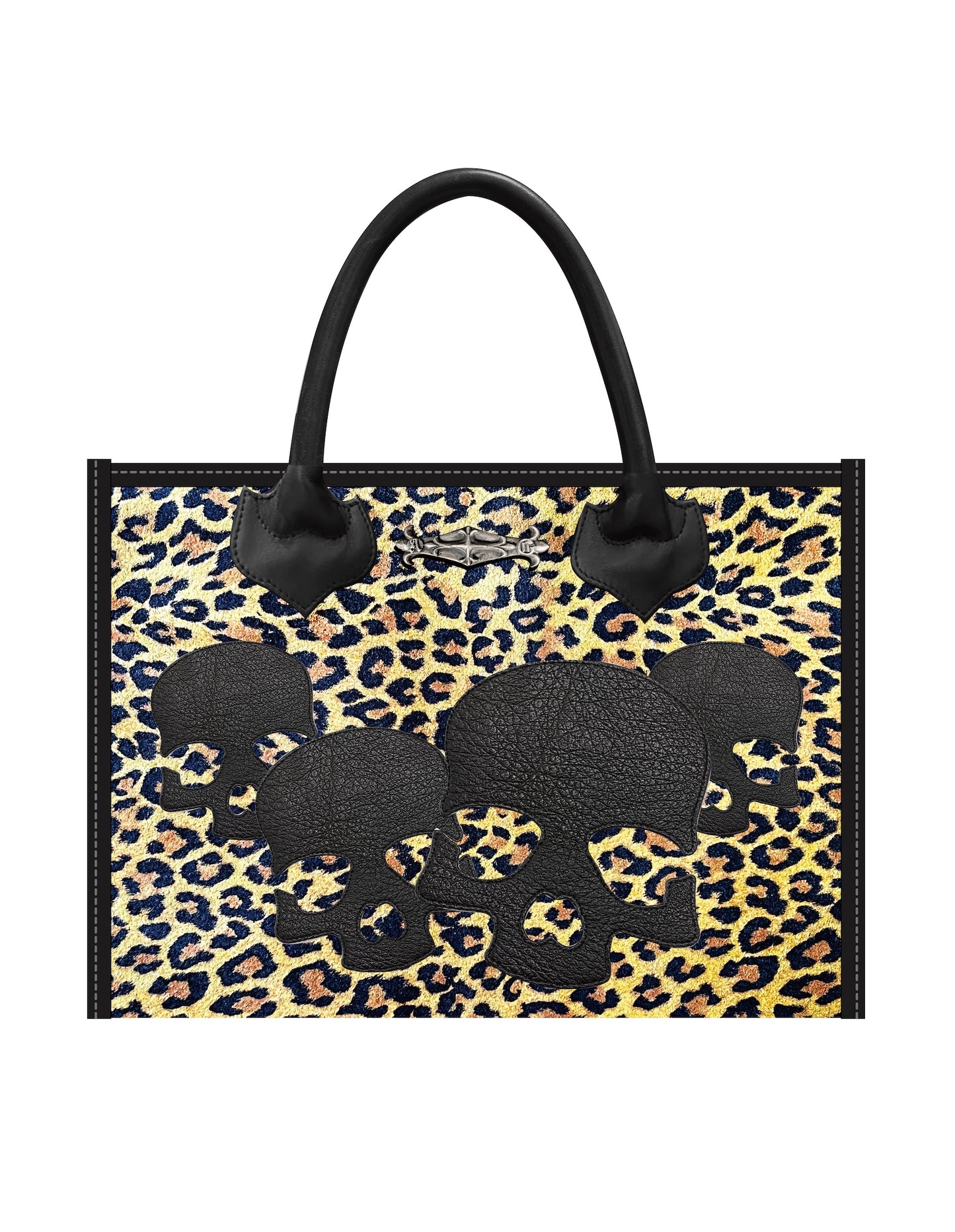 A&G【受注】SKULL PIG SUEDE  SQUARE TOTE BAG(M)
