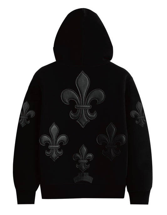 A&G【受注】15oz FDL LEATHER   PATCH ZIP UP Hoodie