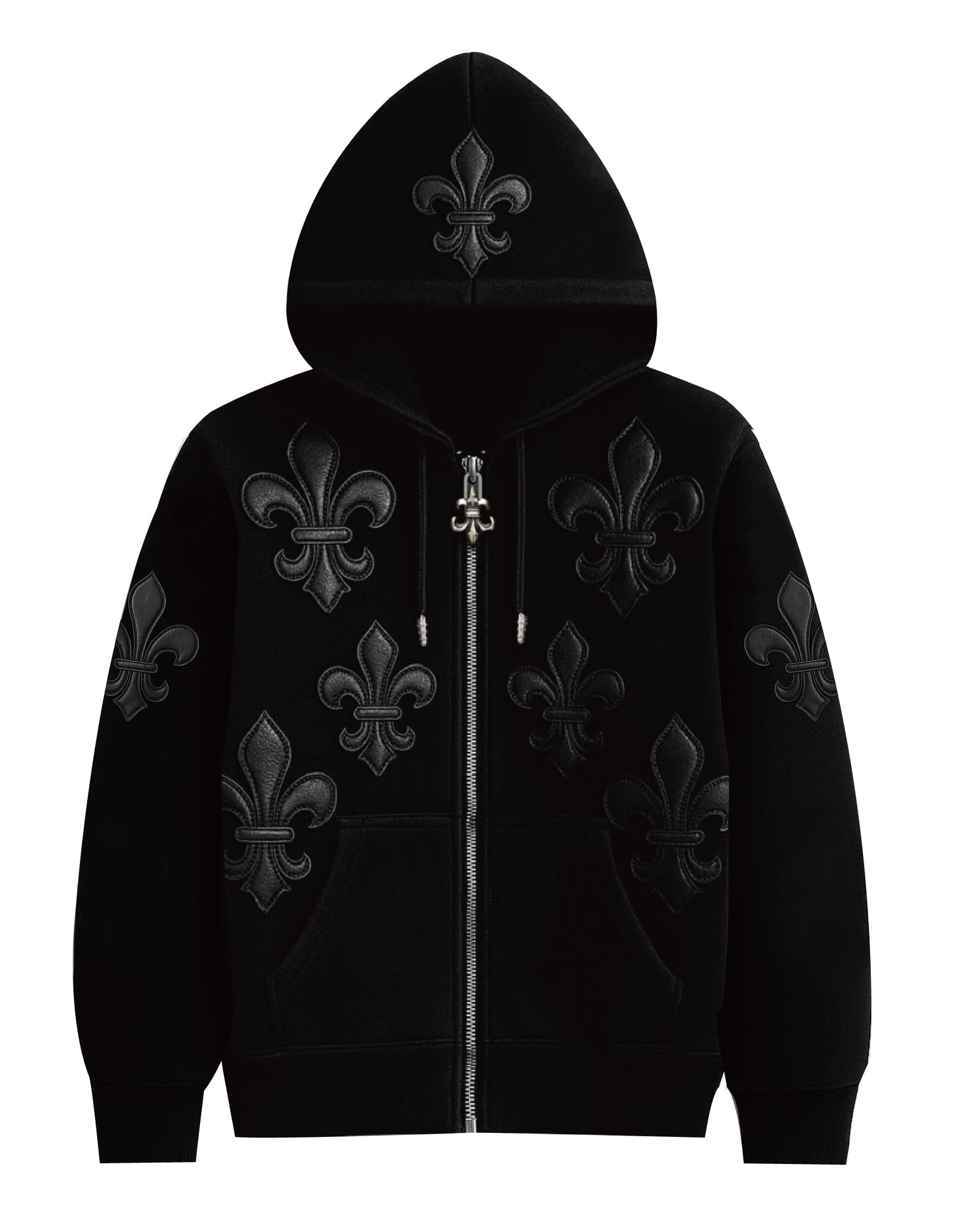 A&G【受注】15oz FDL LEATHER   PATCH ZIP UP Hoodie