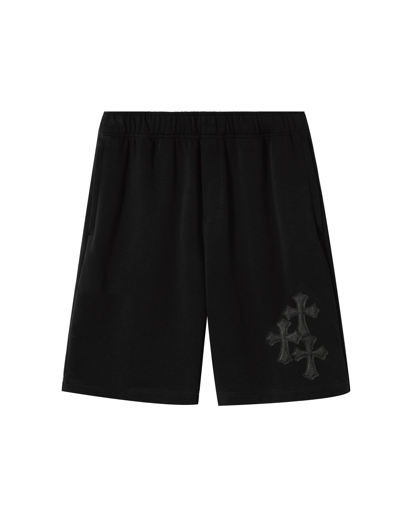 A&G【受注】SS SILK COTTON BLEND SHORTS BLACK/CROSS(LIMITD)
