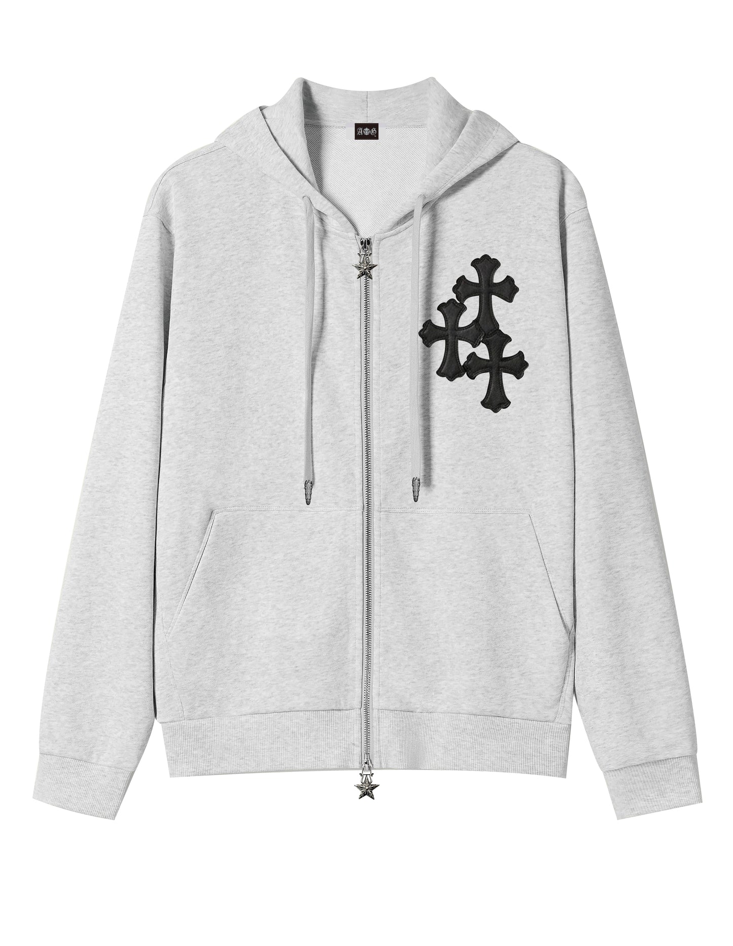 A&G【受注】SS SILK COTTON BLEND HOODIE GRAY/CROSS(LIMITD)