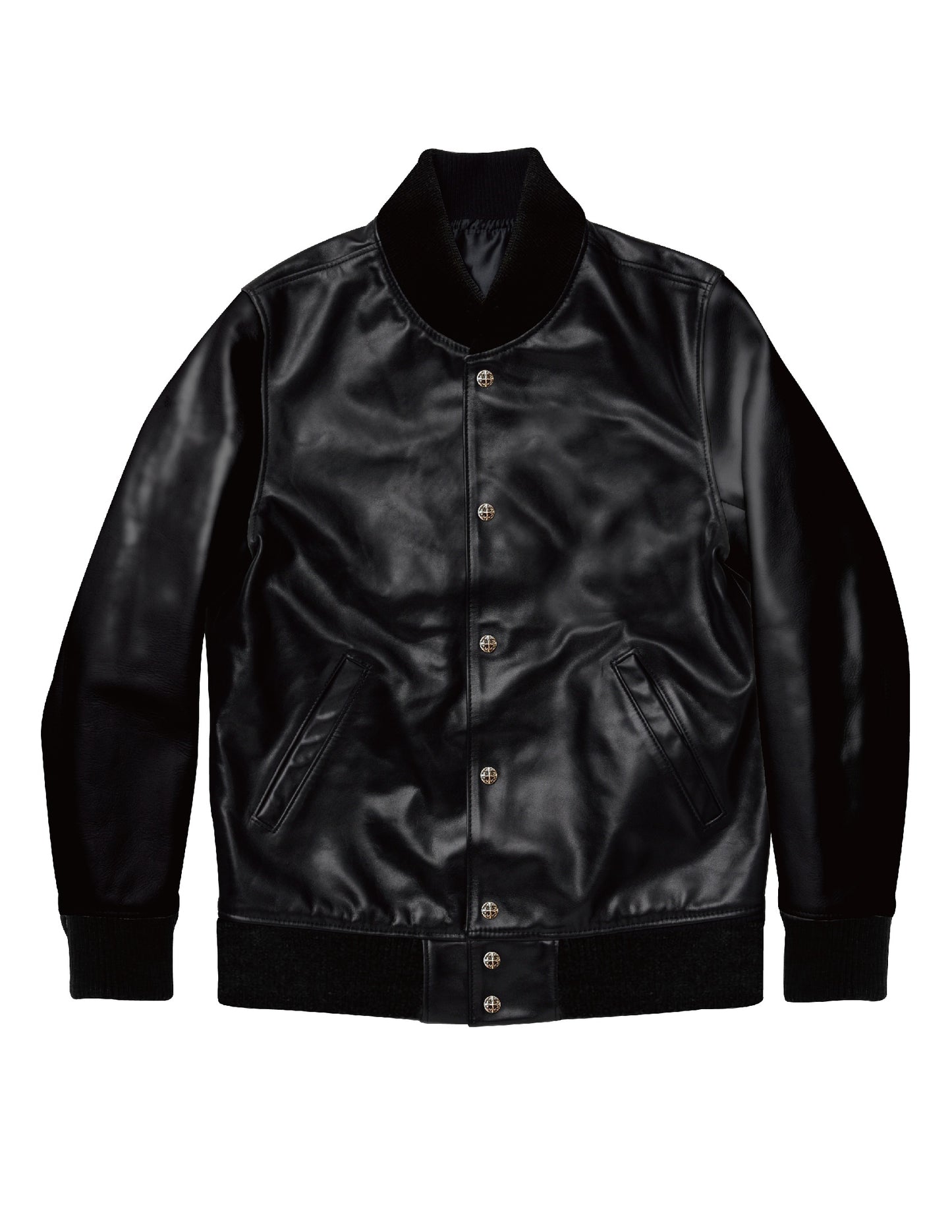 【受注開始】LEATHER STADIUM JACKET/ALL BLACK