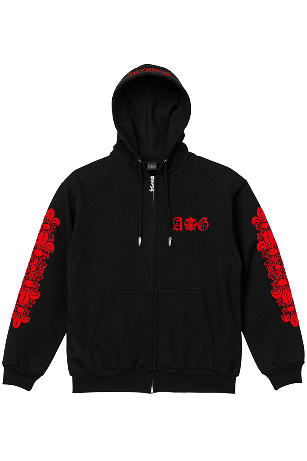 A&G【受注割引30%オフ対象】15oz A&G SILVER925ZIP UP Hoodie(RED)