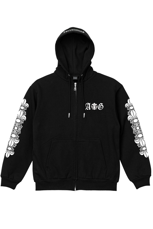 A&G【受注割引30%オフ対象】15oz A&G SILVER925ZIP UP Hoodie(WH)