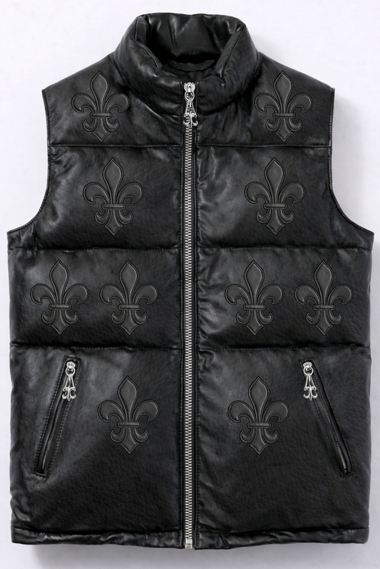 A&G【受注】ZIP  DOWN LEATHER VEST