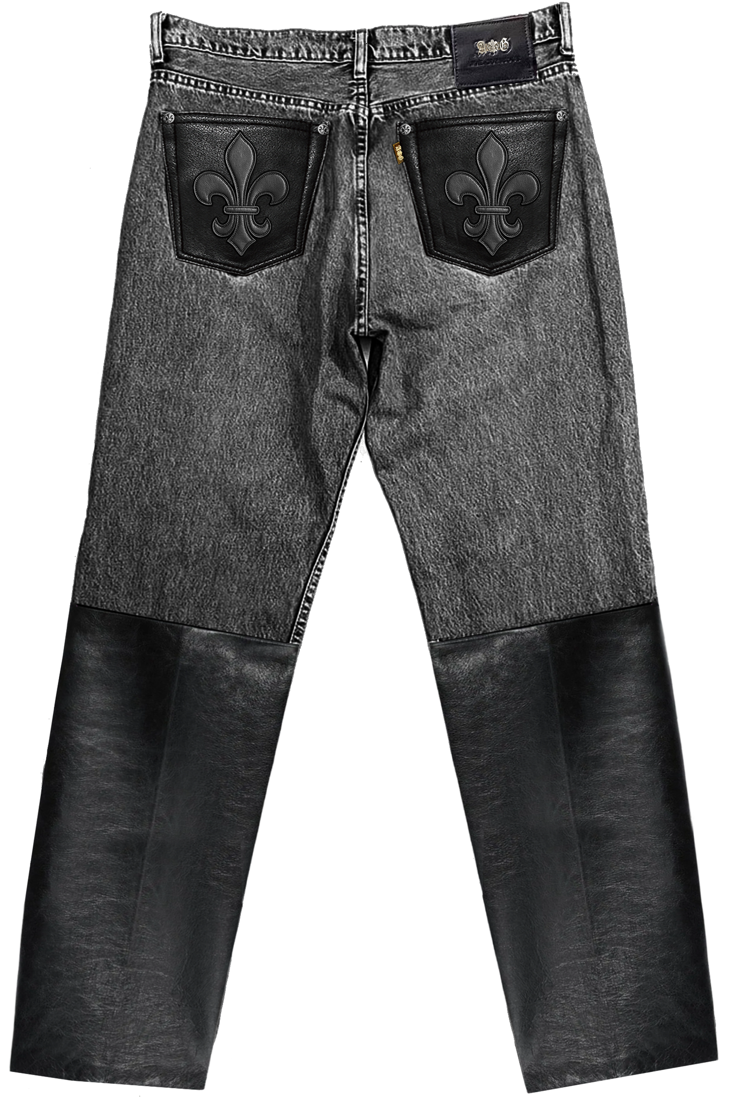 A&G【受注】BLACK DENIM HALF LEATHER CUSTOM