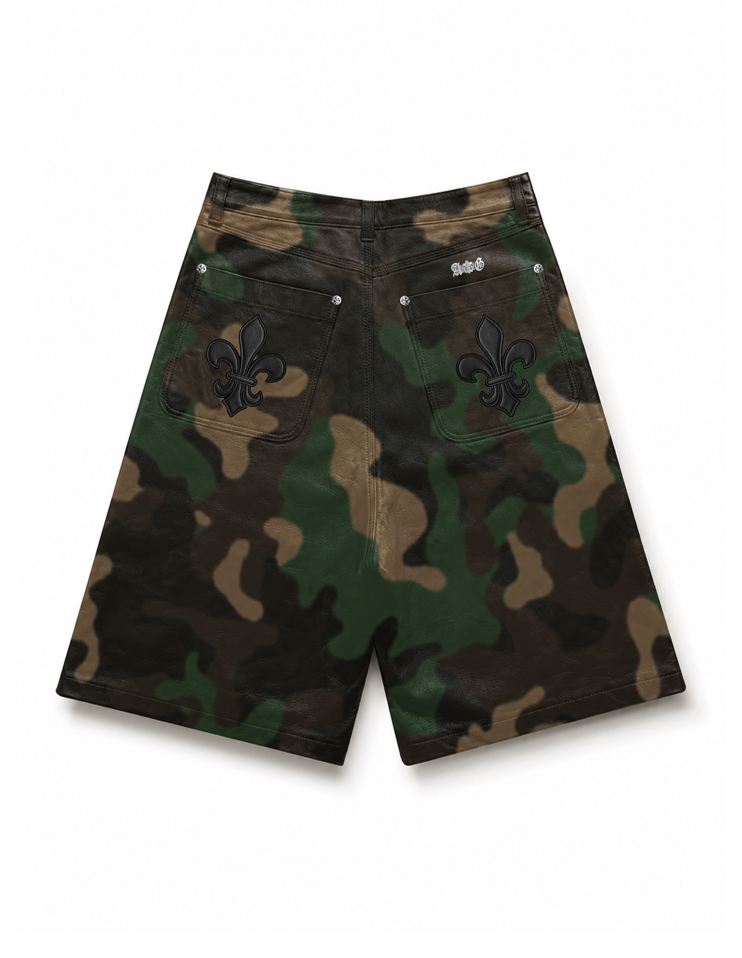 A&G【受注】CAMO LEATHER SHORTS/FDL/BK