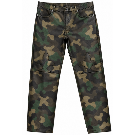 A&G 【受注】FDL STRAIGHT LEATHER PANTS/CAMO