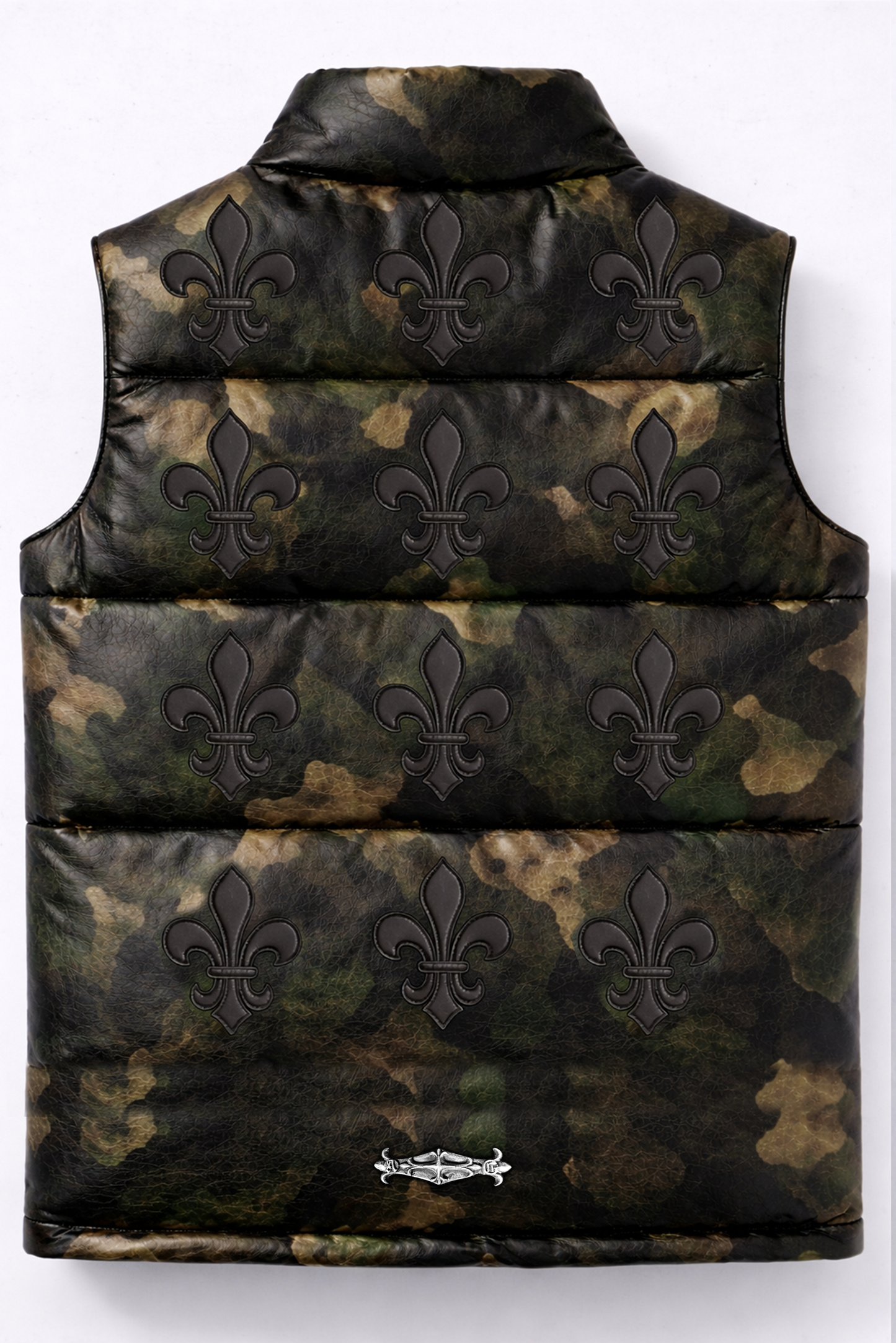 A&G【受注】ZIP DOWN LEATHER VEST [CAMO]