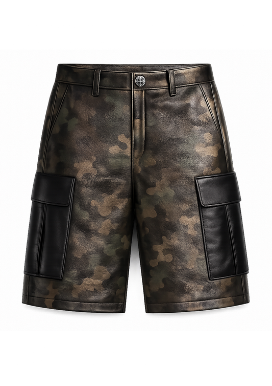 A&G【受注】 CAMO LEATHER SHORTS