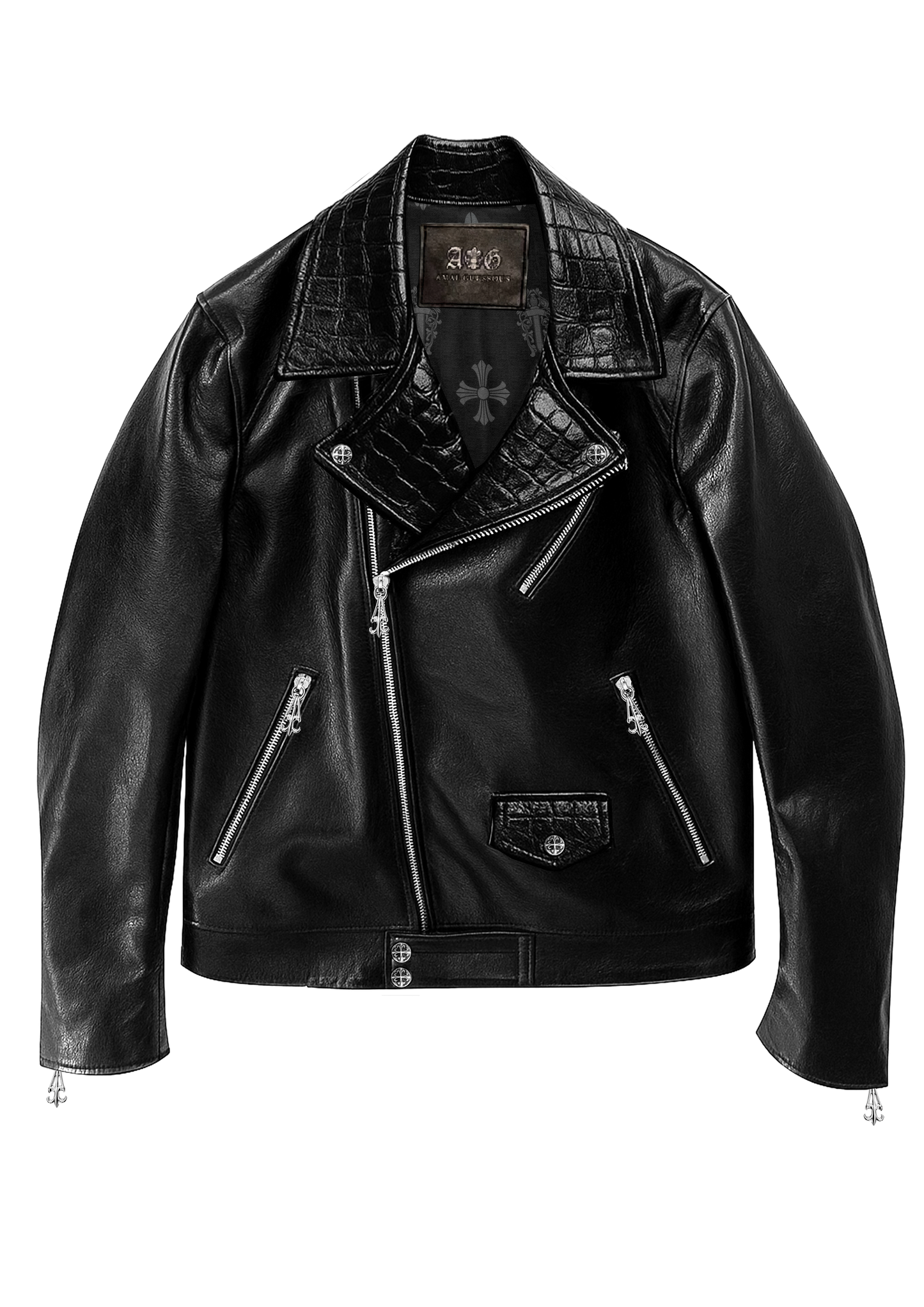 A&G【受注割引15%オフ対象】COLLAR CROCODILE Double Rides Jacket