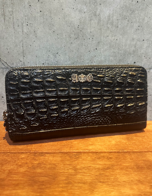 【クリスマスキャンペーン限定１個！20％オフ】CROCODILE  SILVER CROSS LONG WALLET