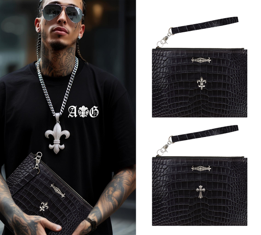 FULL CROCODILE CLUTCH BAG/FDL45orCROSS45