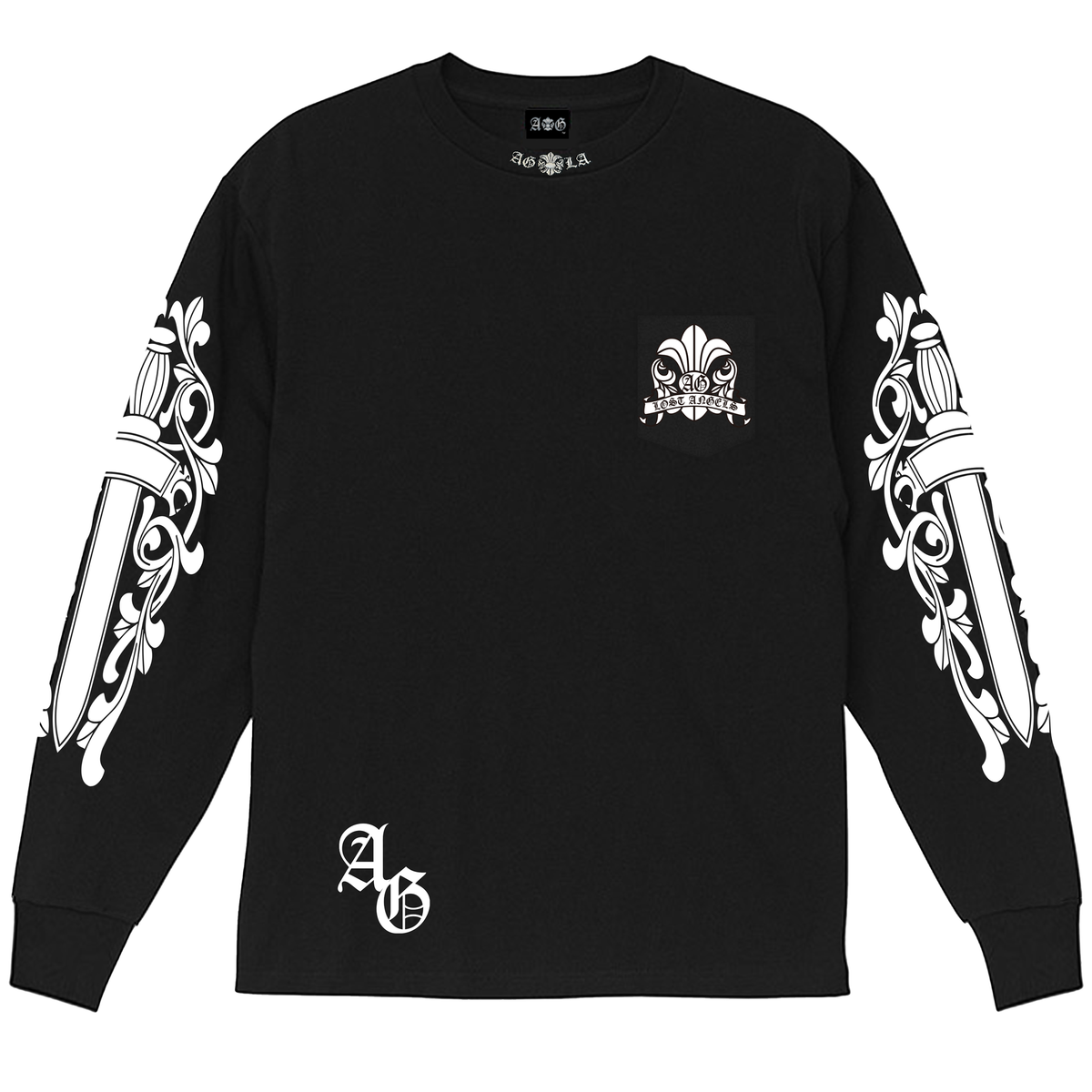 A&G【受注】DAGGER  POCKET LONG SLEEVE TEE/WH