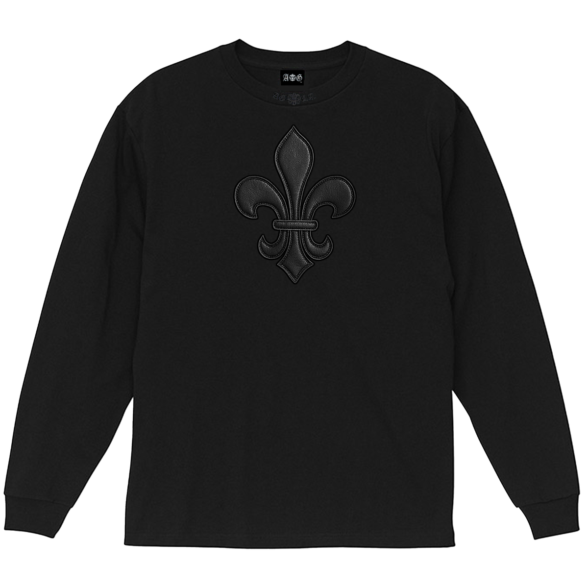 A&G【受注】LEATHER PATCH  LONG SLEEVE TEE/FDL/BK